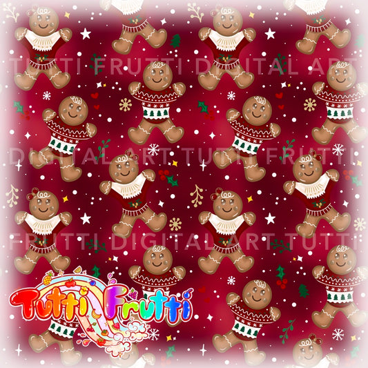 Gingerbread Cute Couple - Seamless