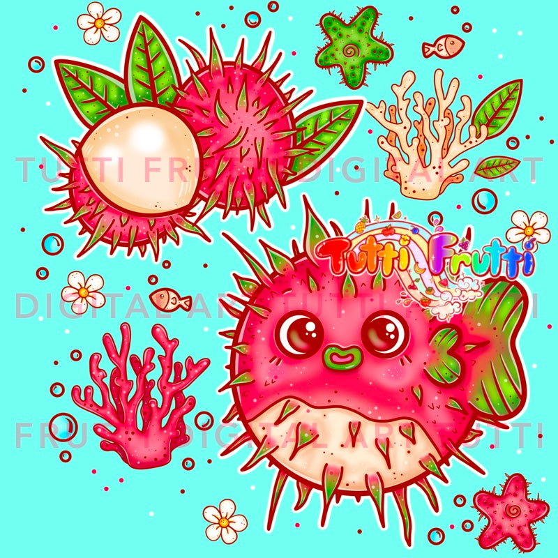 Rambutan Pufferfish - PNG