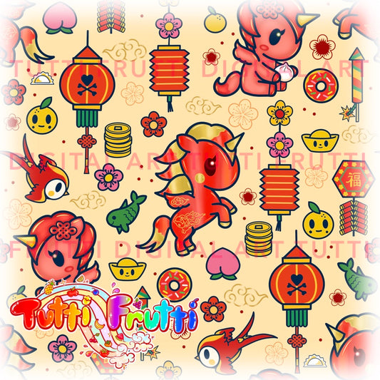 Lunar Toki Horse - Seamless