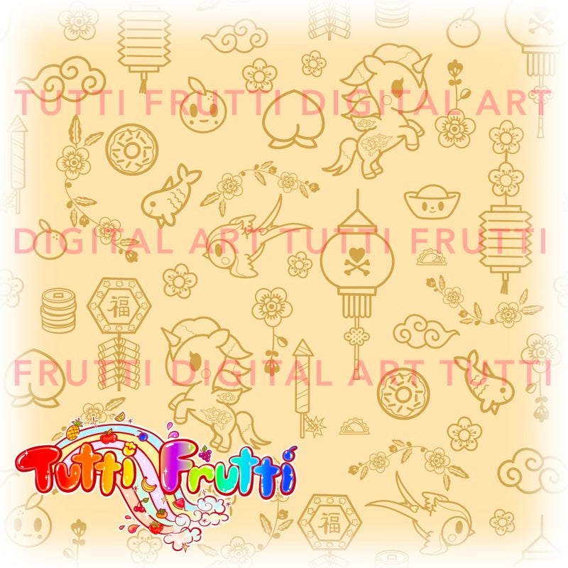 Lunar Toki Horse Coordinate - Seamless