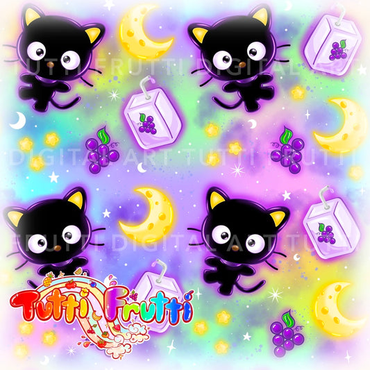 Glowy Grape Juice Cat - Seamless