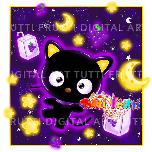 Glowy Grape Juice Cat - PNG