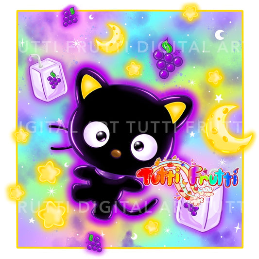 Glowy Grape Juice Cat - PNG