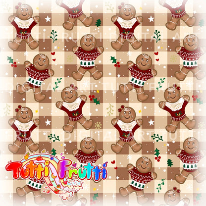 Gingerbread Cute Couple - Seamless