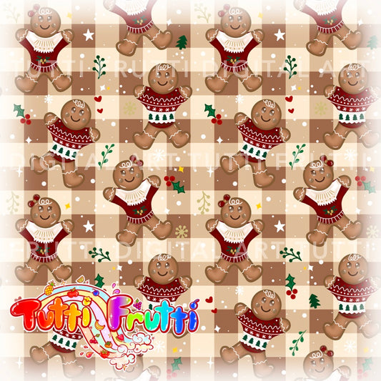 Gingerbread Cute Couple - Seamless