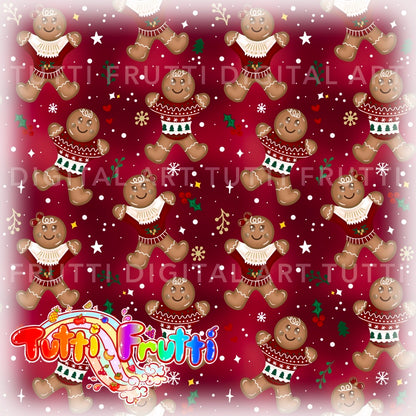 Gingerbread Cute Couple - Seamless