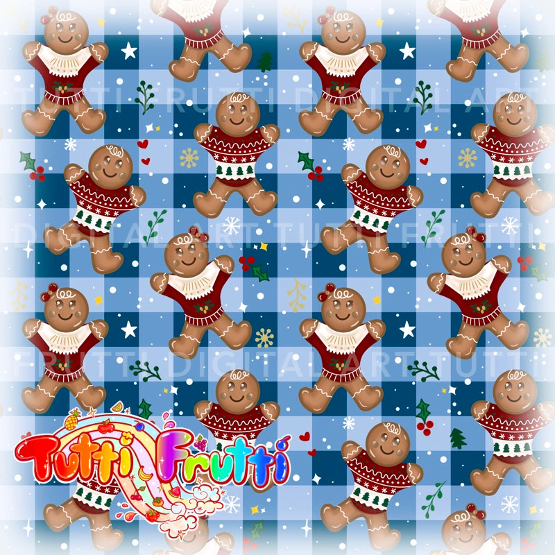 Gingerbread Cute Couple - Seamless