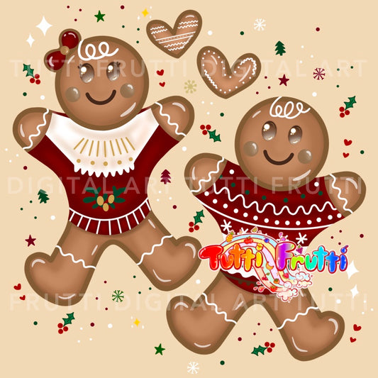 Gingerbread Cute Couple - PNG