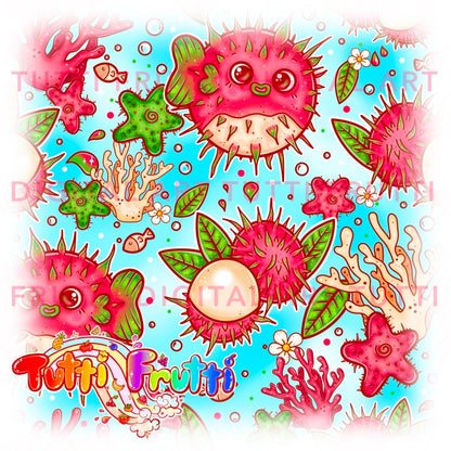 Rambutan Pufferfish - Seamless