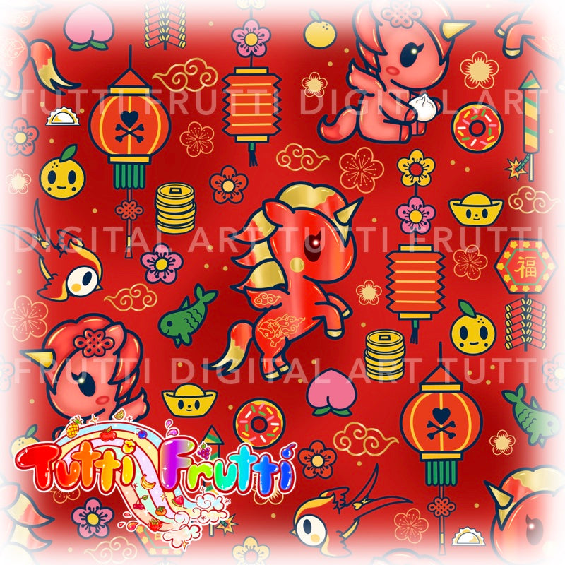 Lunar Toki Horse - Seamless