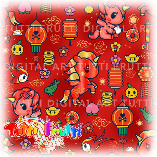 Lunar Toki Horse - Seamless