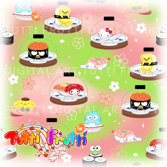 Hello Friends Sushi Plate - Seamless