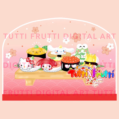 Hello Friends Sushi Table - PNG