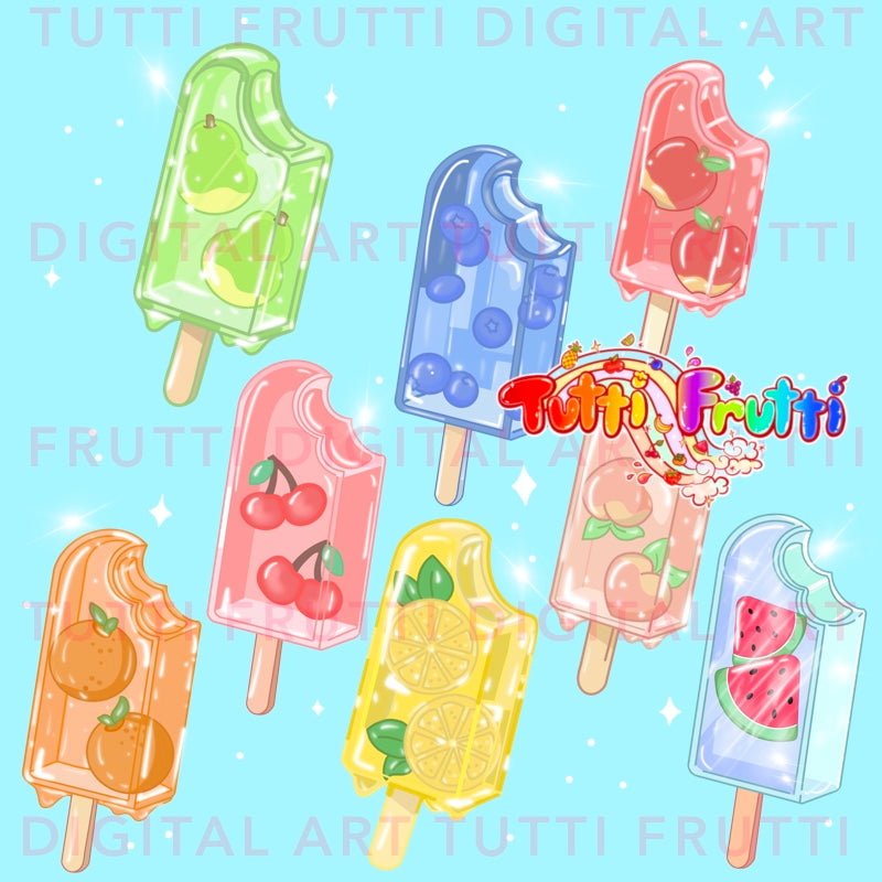 Fruity Popsicles - PNG