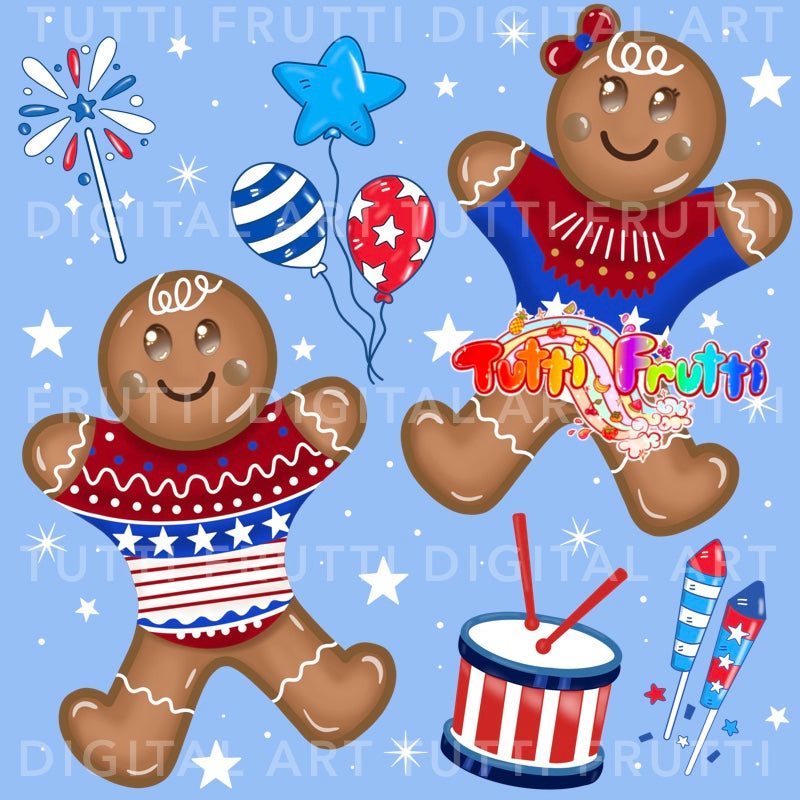 4th of July Gingerbread - PNG
