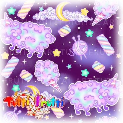 Cotton Candy Sheep - Seamless
